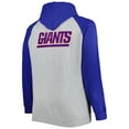 thumbnail image 3 of Men's Heather Gray New York Giants Big & Tall Fleece Raglan Full-Zip Hoodie Jacket, 3 of 4