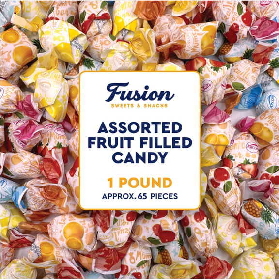 Fruit Filled Candy - Assorted 1 Pound Bulk Bag Arcor Bon Bon Fruitfuls Candy, Sweet Hard Exterior with a Soft Fruit Filled Center, Individually Wrapped Hard Candy