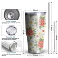 thumbnail image 3 of 30oz Pioneer Flower Floral Print Pattern Tumbler, Double Wall Vacuum Insulated Cup, BPA-Free Leak Proof Lid & Reusable Straws, Hot 12h, Cold 34h, 3 of 6