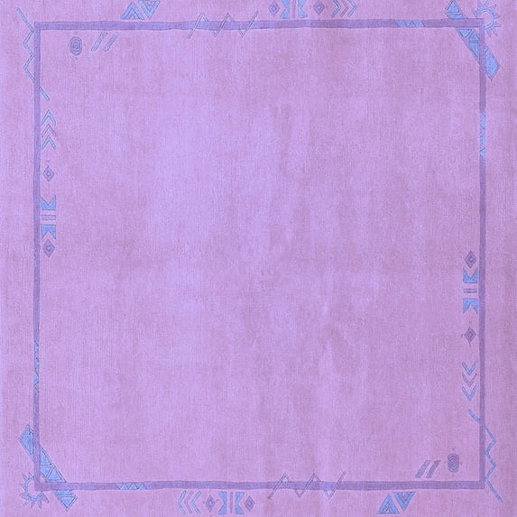 Ahgly Company Indoor Square Abstract Blue Modern Area Rugs, 6' Square