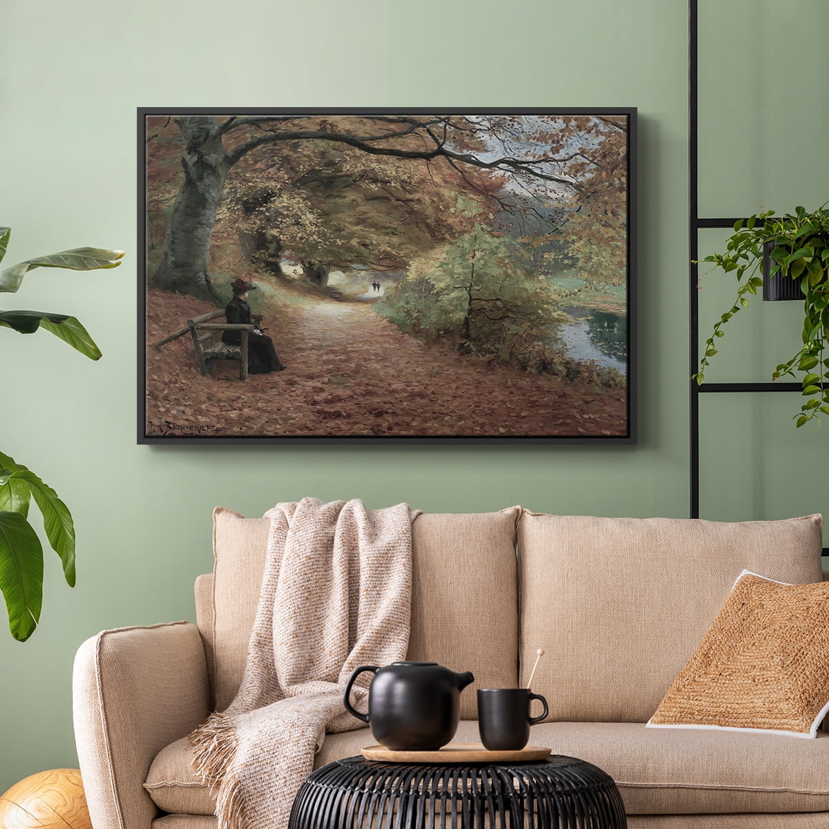 Vintage Landscape-CCCXXII By Wexford Home Framed in Black Wood Gallery Wrapped Canvas 25 in. x 37 in.