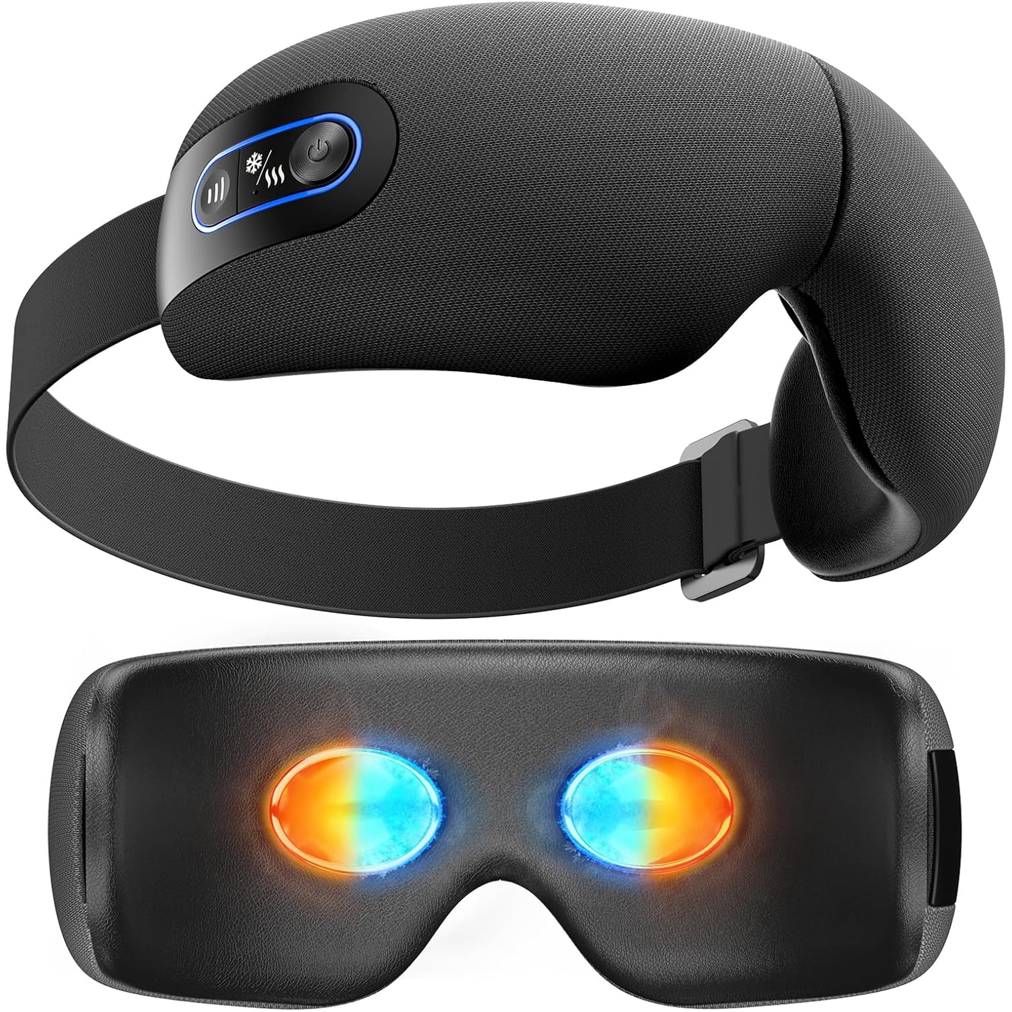 BOB AND BRAD EYEFLOW Eye Massager with Chip Cooling & Heat, Air Compression Heated Eye Mask for Migraines, Dry Eyes, Headaches, Screen Fatigue, Gifts for Men & Dad