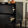 thumbnail image 3 of Walker Edison Mid-Century Modern Gallery-Top 2-Drawer Nightstand, Black, 3 of 16