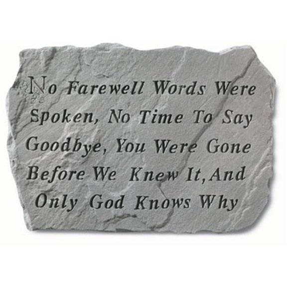Kay Berry- Inc. 60020 No Farewell Words Were Spoken - Memorial - 18.5 Inches x 12.25 Inches