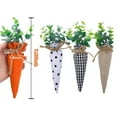 thumbnail image 3 of Muñeca de Zanahoria de Pascua, 4 Piezas, Linda Decoración para Festivales, Adorno de Rayas Naranjas, Decoración para Fiestas, 3 of 7