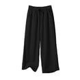 thumbnail image 3 of Cutuoiiu Womens Solid Color Plus Size Casual Pants High Waist Loose Fit Palazzo Pants with Pockets for Summer Vacation, 3 of 5