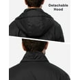 thumbnail image 3 of Little Donkey Andy Men's Winter Heat Reflective Jackets Water-Resistant Detachable hooded Insulated Thermal Ski Snow Coat Black S, 3 of 7