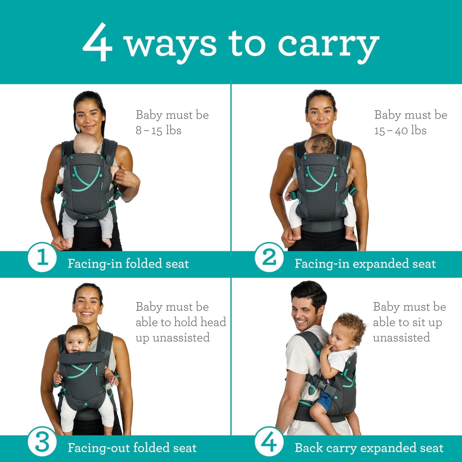 Porte-bébé Infantino Carry On Active multi-poches