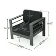 thumbnail image 6 of GDF Studio Crested Bay Outdoor Aluminum Club Chairs with Cushions, Set of 4, Gray and Dark Gray, 6 of 10