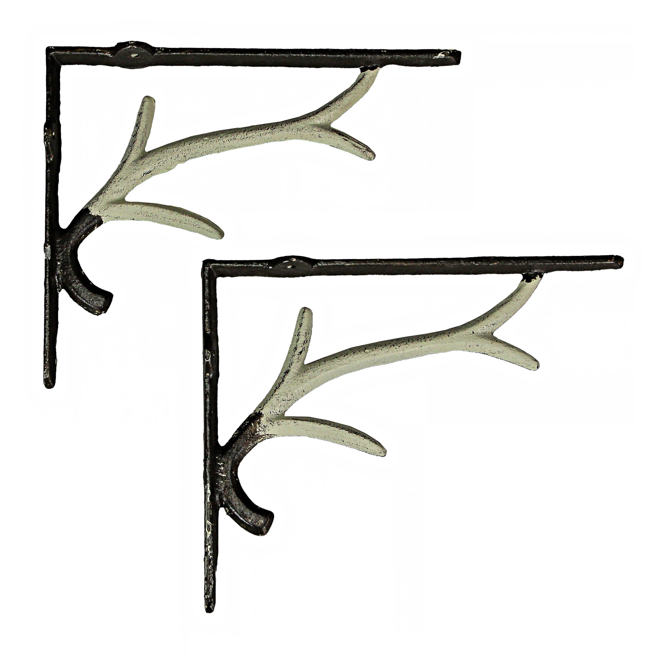 Zeckos Deer Antler Decorative Shelf Brackets Wall Decor Set of 2