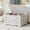 White, variant on QinaQin 60cm Wooden Storage Box Bench – 2 Secure Hinges, u-Shaped Openwork Handles, Easy To Assemble for Entryway/Bedroom/Living Room