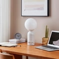 thumbnail image 4 of Brightech Mila Tall 15" LED Table Lamp Set - Bedside Reading Light with Elegant Marble Base, Modern Desk Lamp, Modern Globe Shade, White, 4 of 19
