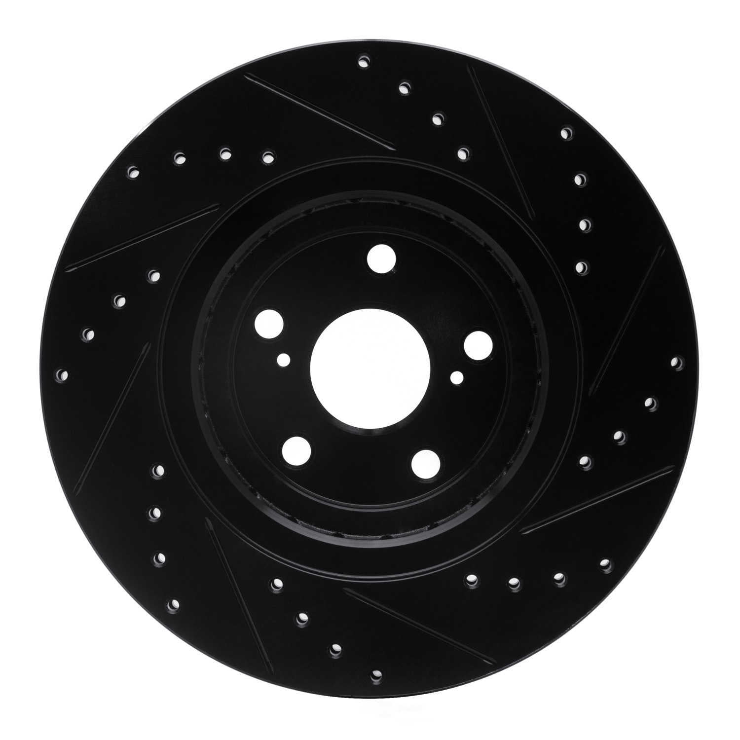 Dynamic Friction Company 633-76138L DFC Brake Rotor - Drilled And Slotted - Black