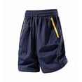 thumbnail image 4 of Xzbqbs Men's Polyester Cargo Shorts Drawstring Breathable Outdoor Summer Bottoms Solid Color Lightweight Athletic Utility Trousers with Pockets, 4 of 6