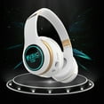 thumbnail image 6 of Bluetooth Headphones with LED Lights, Wireless Over-Ear Headphones with 40mm Drivers, HiFi Stereo Sound, Bluetooth 5.3, Foldable Design, 10-Hour Playtime, Type-C Charging - White/Pink/Green/Blue, 6 of 8