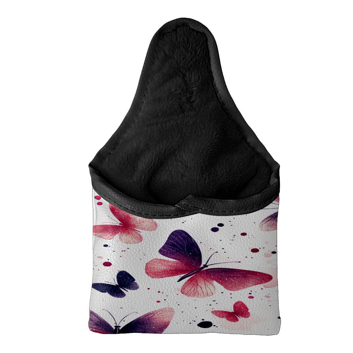 Golf Mallet Putter Cover Premium Leather Waterproof Golf Putter Head Cover with Magnetic Closure Colorful Beautiful Butterfly