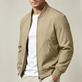 thumbnail image 2 of Danhjin Men's Casual Jackets Zip up Long Sleeve Stand Collar Fall Winter Outerwear Solid Color Comfy Fashion Coats, 2 of 10