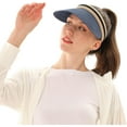 thumbnail image 3 of Women Summer Sun Hat Lady's Portable Beach Visor Bowknot Straw Hat, 3 of 5