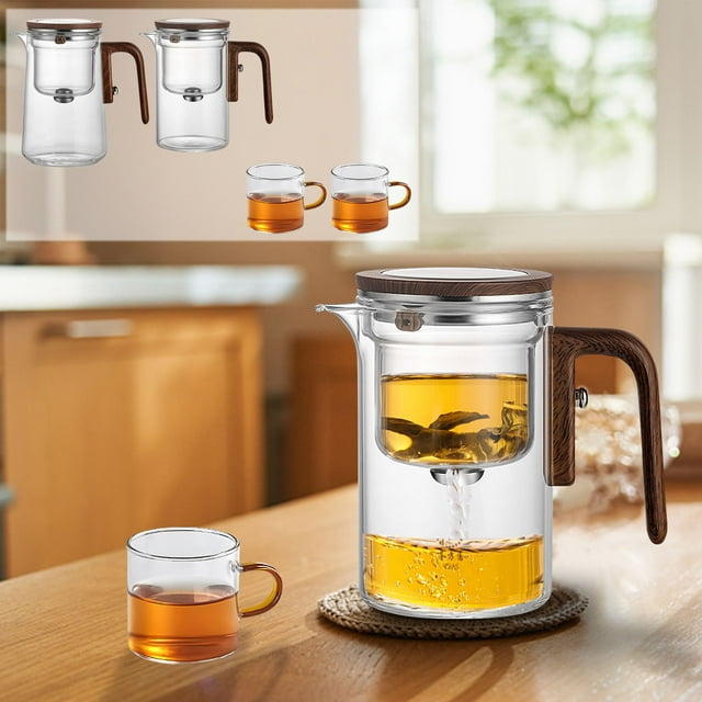 Vaidha Rodless Teapot Lazy Tea Set Tea Water Separation Cup Glass Inner Bladder Magnetic Suction Floating Cup