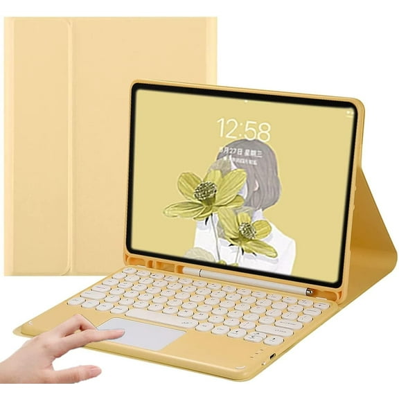 Timoom Keyboard Case for iPad Air 5 2022/iPad Air 4 2020-Touchpad Detachable Keyboard with Pencil Holder -Slim Leather Folio Smart Cover for iPad Air 5th/4th Generation 10.9 inch
