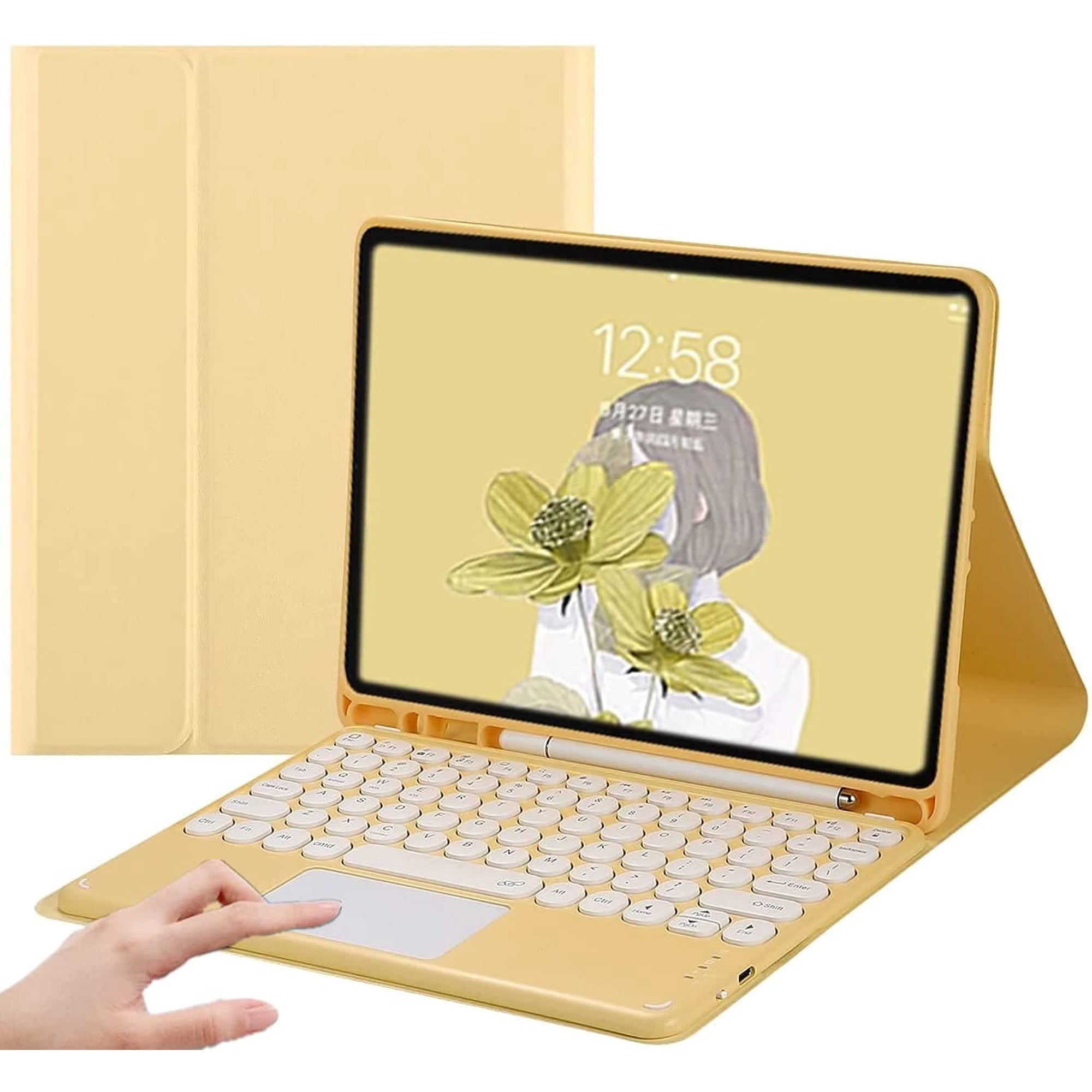 Timoom Keyboard Case for iPad Air 5 2022/iPad Air 4 2020-Touchpad Detachable Keyboard with Pencil Holder -Slim Leather Folio Smart Cover for iPad Air 5th/4th Generation 10.9 inch