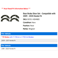 thumbnail image 2 of Rear Brake Shoe Set - Compatible with 2009 - 2020 Honda Fit 2010 2011 2012 2013 2014 2015 2016 2017 2018 2019, 2 of 2