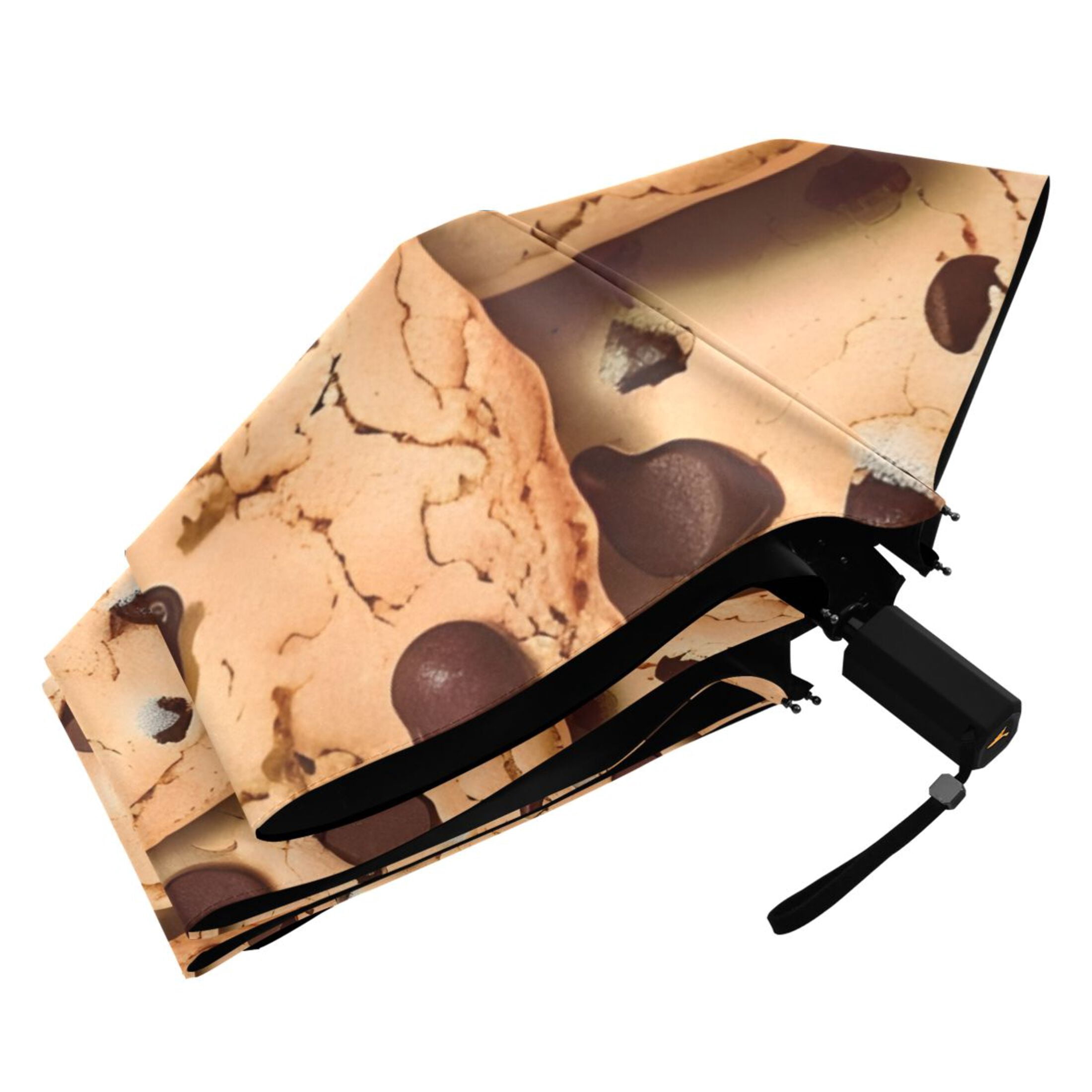 Chocolate Chip Cookies Compact Sun Umbrella Windproof Travel Umbrellas for Rain Strong Portable UV Protection