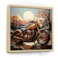 thumbnail image 2 of Designart "Motorcycle Wanderlust Roaming in Orange and Black II" Transportation Floater Framed Canvas Wall Art, 2 of 7