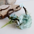 thumbnail image 3 of Corona floral rústica, corona de flores, corona de puerta, corona de pared, corona decorativa, Verde azul, 3 of 9