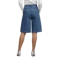 thumbnail image 4 of Women's Asymmetric Denim Shorts, Wrap Style Baggy Wide Leg Jorts, Distressed and Loose Fit Summer Casual Shorts for Streetwear and Going Out-Blue, 4 of 5