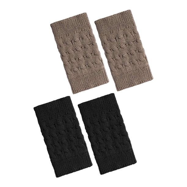 2 pares de puños para botas para mujer, calcetines tejidos para botas, adornos para botas, calentadores de piernas informales sin pies a la moda de BLESIY Botas Puños