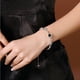thumbnail image 2 of Brazalete de cristal azul Sonducket con cadena de mano de circón y dijes de amor, 2 of 6