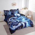 thumbnail image 3 of Homewish Chinese Dragon Print Twin Bedding Sets 7-Piece for Boys, Dreamy Waterfall Castle Bedding Comforter Set, Psychedelic Japanese Style Reversible Sheet Sets, Lightweight Room Decor, 3 of 7