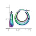 thumbnail image 2 of Stainless Steel Polished Rainbow Hoop Earrings, 2 of 4