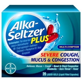 Alka-Seltzer Plus Severe Cough, Mucus & Congestion, Liquid Gel, 20ct