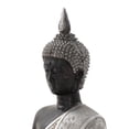 thumbnail image 6 of 6" x 8" Silver Polystone Meditating Buddha Sculpture with Engraved Carvings and Relief Detailing, by DecMode, 6 of 14