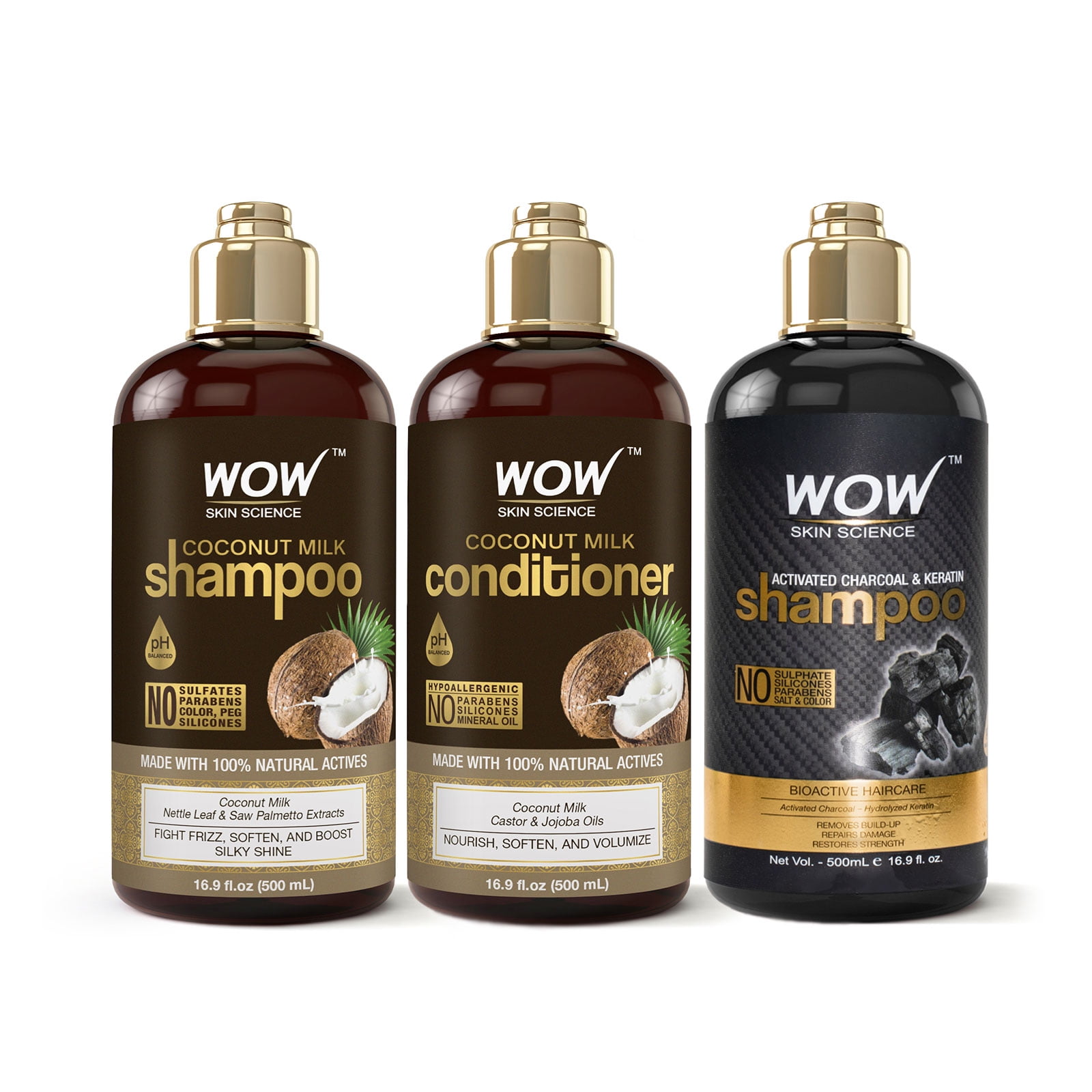 WOW Science Hair Loss Prevention & Scalp Care Daily Shampoo, Conditioner & Hair Revitalizer with Apple Cider Vinegar, Coconut Avocado, Full Size Set, Piece - Walmart.com