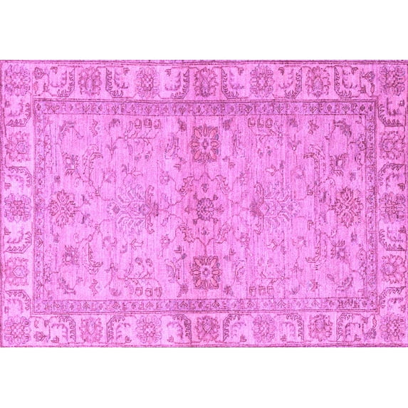 Ahgly Company Indoor Rectangle Abstract Purple Modern Area Rugs, 5' x 8'