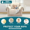 thumbnail image 2 of 100% Waterproof Sofa Covers Chair Cover Slipcover Couch Protector Triple Non-Slip Sofa Slipcover for 1 Cushion Furniture Protector for Pets, Kids,Dog (Chair 23", Ivory), 2 of 9