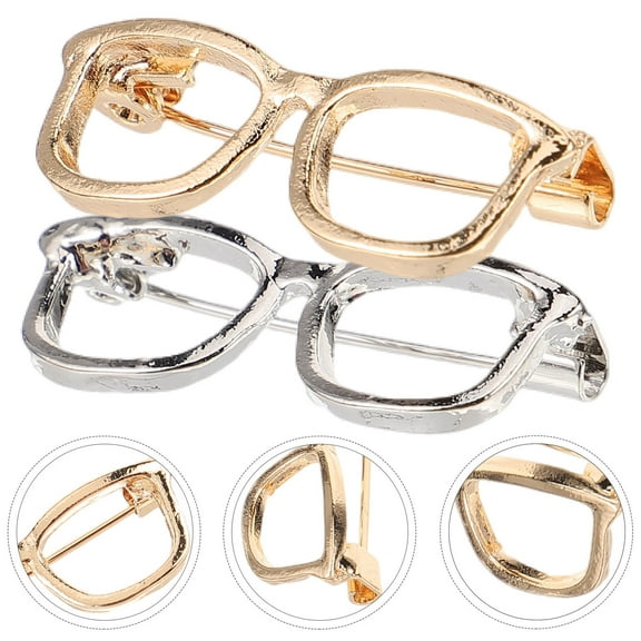 ROSENICE 6pcs Alloy Brooches Creative Eyewear Jewelry Lapel Pins for Women's Dress Accessories