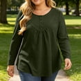 thumbnail image 6 of FAHUOMU Women's Plus Size Top Long Sleeve Button Up Crewneck Waffle Shirts Fall Fashion Lightweight Clothes, 6 of 7