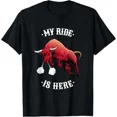 thumbnail image 1 of Funny Rodeo Bull Riding Cowboy Men Women T-Shirt Western Country Shirt, 1 of 4