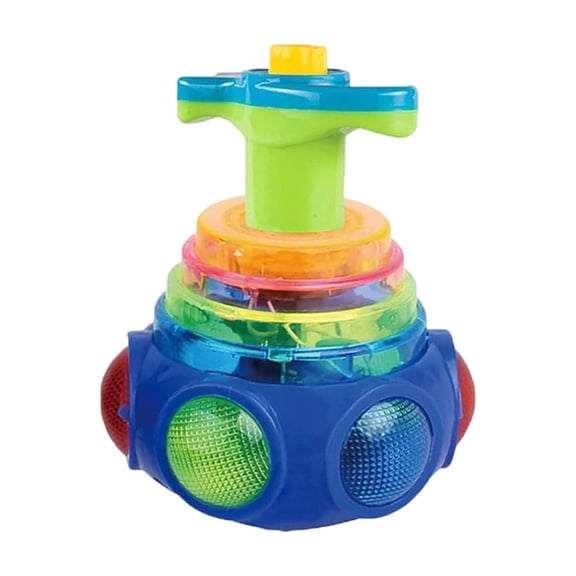LED Light Up Spinning Top Toy with Music, Colorful Flashing Rotating Top for Kids, Durable Pull String Launcher, Educational Motor Skills Toy, Birthday Party Favor Gift