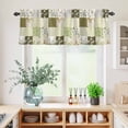 thumbnail image 5 of 3 Piece Kitchen Curtains and Valances Set Spring Floral Cafe Curtains 24 Inch Length Yellow Flowers Botanical Patchwork Grid Bohemia Valance & Tier Curtain for Living Room Bedroom 54"x18"+27"x24"*2, 5 of 6