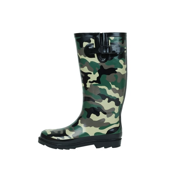 Starbay Women's Rubber Rain Boots, Camo Green