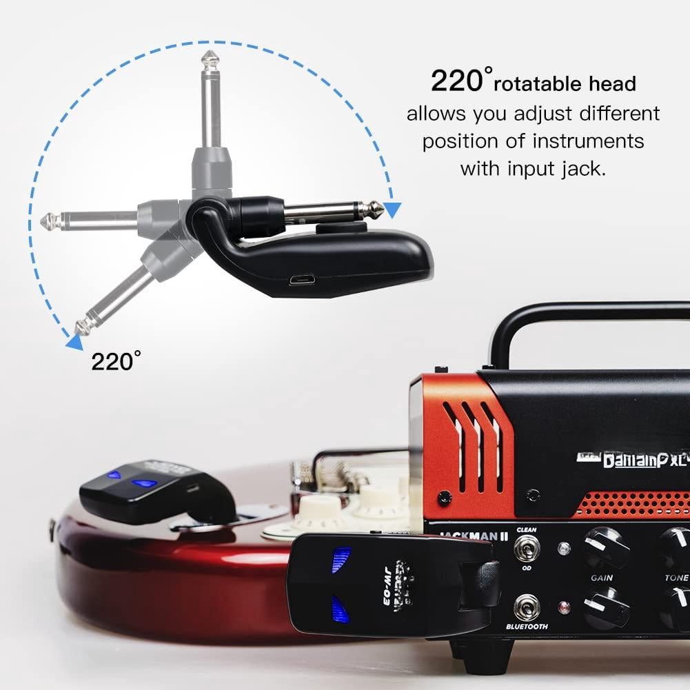 2.4ghz Wireless Guitar System 4 Channels Rechargeable Audio Transmitter Receiver For Bass Electric Instruments (jw-03)