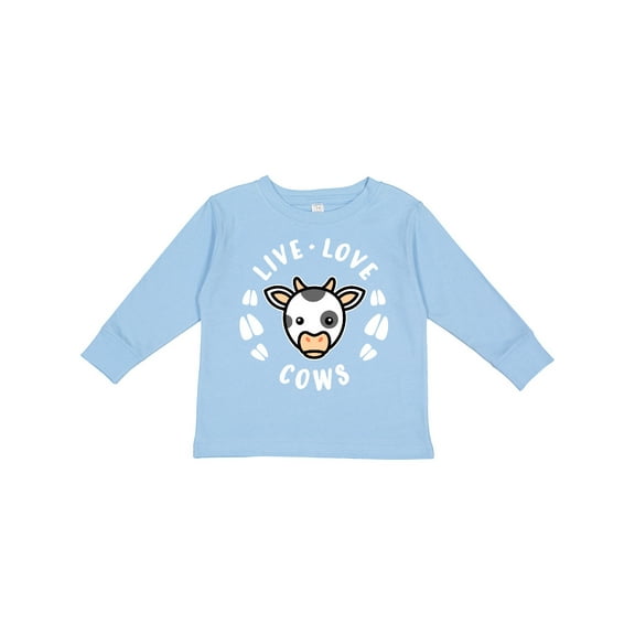 Inktastic Live Love Cows Boys or Girls Long Sleeve Toddler T-Shirt