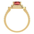 thumbnail image 4 of 2.62 ctw with Simulated Diamond Halo Accents Anniversary Ring for Women | Emerald Cut Natural Garnet | Hyperallergenic Solid 18K Yellow Gold, 4 of 5