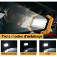 thumbnail image 5 of Foco LED recargable de 30 W para obras de construcción, luz de trabajo con 2 focos LED COB USB portátiles para camping, 3 modos (1 unidad) [Clase energética A++], 5 of 5