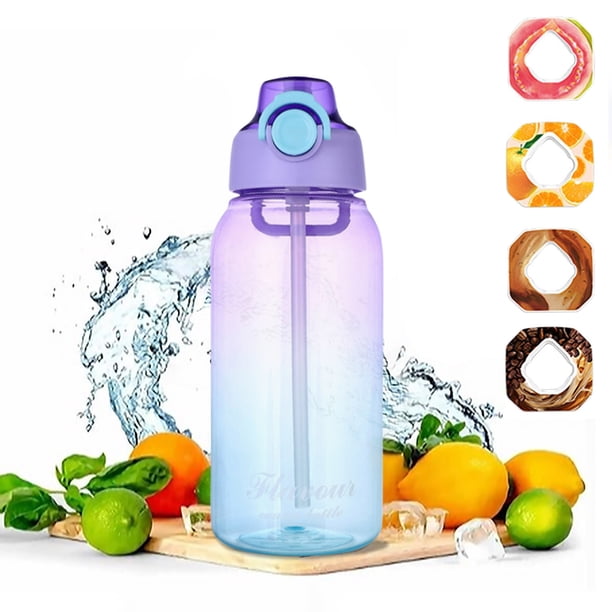 La mejor opción de regalo! Botella de agua deportiva de aire última intervensión de BPA, botella de agua de 1000 ml con 4 cápsulas de sa B